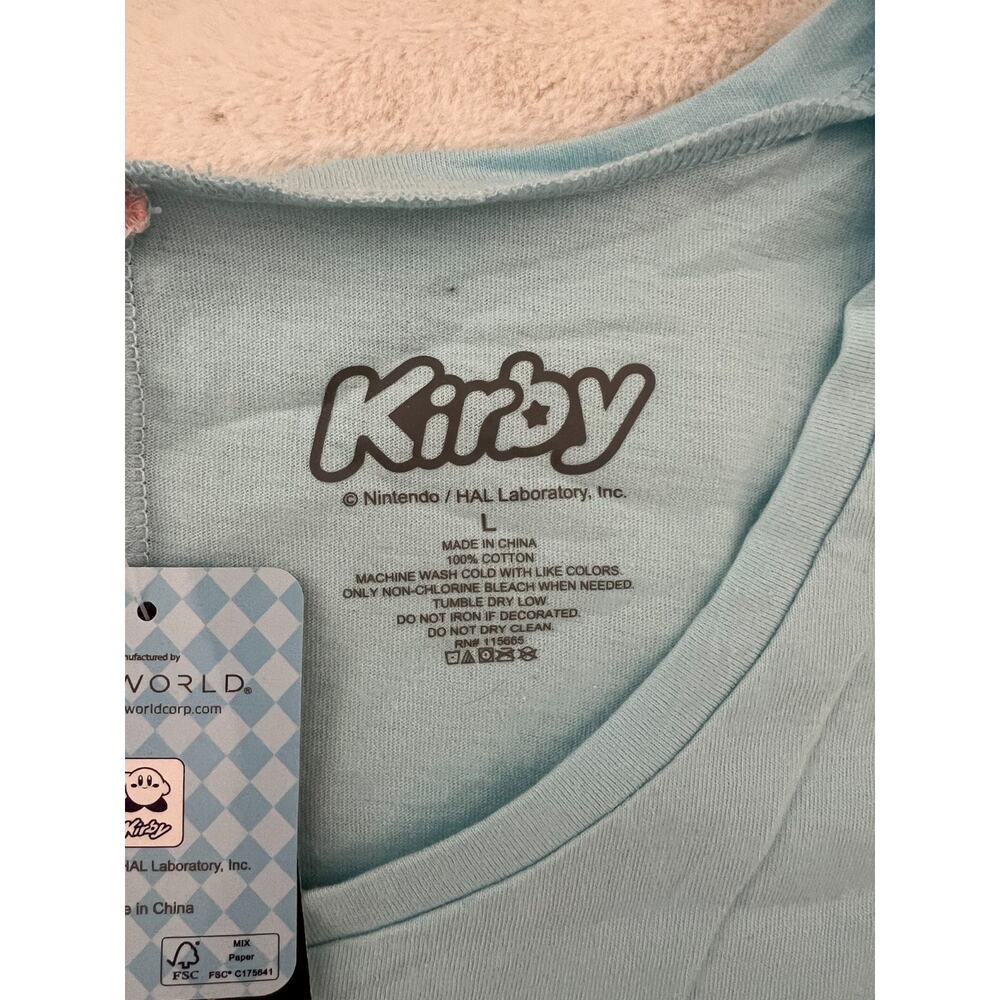 Kirby Men's Tank Top Large Pink Blue Split Fire Graphic Nintendo New With Tags - Picture 4 of 7